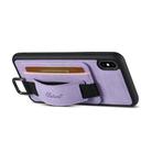 For iPhone X / XS Suteni H13 Litchi Leather Wrist Strap Wallet Back Phone Case(Purple) - 2