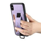 For iPhone X / XS Suteni H13 Litchi Leather Wrist Strap Wallet Back Phone Case(Purple) - 3