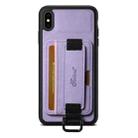For iPhone XR Suteni H13 Litchi Leather Wrist Strap Wallet Back Phone Case(Purple) - 1