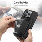 For iPhone 16 Pro Max Suteni H13 Litchi Leather Wrist Strap Wallet Back Phone Case(Black) - 3