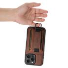 For iPhone 16 Pro Max Suteni H13 Litchi Leather Wrist Strap Wallet Back Phone Case(Brown) - 2