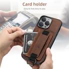 For iPhone 16 Pro Max Suteni H13 Litchi Leather Wrist Strap Wallet Back Phone Case(Brown) - 3