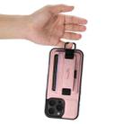 For iPhone 16 Pro Max Suteni H13 Litchi Leather Wrist Strap Wallet Back Phone Case(Pink) - 2