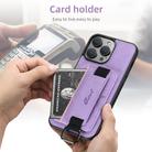 For iPhone 16 Pro Max Suteni H13 Litchi Leather Wrist Strap Wallet Back Phone Case(Purple) - 3