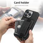 For iPhone 16 Plus Suteni H13 Litchi Leather Wrist Strap Wallet Back Phone Case(Black) - 3