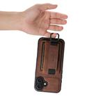 For iPhone 16 Plus Suteni H13 Litchi Leather Wrist Strap Wallet Back Phone Case(Brown) - 2