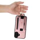 For iPhone 16 Plus Suteni H13 Litchi Leather Wrist Strap Wallet Back Phone Case(Pink) - 2