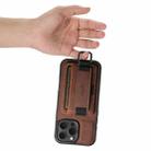 For iPhone 16 Pro Suteni H13 Litchi Leather Wrist Strap Wallet Back Phone Case(Brown) - 2