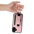 For iPhone 16 Suteni H13 Litchi Leather Wrist Strap Wallet Back Phone Case(Pink) - 2