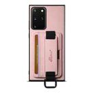 For Samsung Galaxy Note20 Ultra 5G Suteni H13 Litchi Leather Wrist Strap Wallet Back Phone Case(Pink) - 1