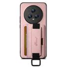 For Honor Magic5 Pro Suteni H13 Litchi Leather Wrist Strap Wallet Back Phone Case(Pink) - 1