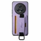 For Honor Magic5 Pro Suteni H13 Litchi Leather Wrist Strap Wallet Back Phone Case(Purple) - 1