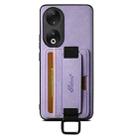 For Honor 90 Suteni H13 Litchi Leather Wrist Strap Wallet Back Phone Case(Purple) - 1