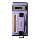 For Google Pixel 8a Suteni H13 Litchi Leather Wrist Strap Wallet Back Phone Case(Purple) - 1