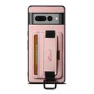 For Google Pixel 7 Pro Suteni H13 Litchi Leather Wrist Strap Wallet Back Phone Case(Pink) - 1