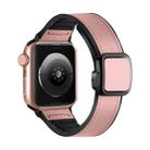 For Apple Watch Ultra 2 49mm Fold Magnetic Square Buckle PU Silicone Watch Band(Pink) - 1