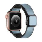 For Apple Watch Ultra 2 49mm Fold Magnetic Square Buckle PU Silicone Watch Band(Blue) - 1