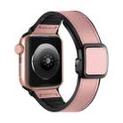 For Apple Watch Series 8 41mm Fold Magnetic Square Buckle PU Silicone Watch Band(Pink) - 1