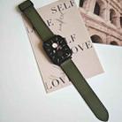 For Apple Watch Series 5 40mm Fold Magnetic Square Buckle PU Silicone Watch Band(Dark Green) - 2