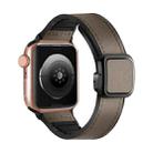 For Apple Watch Series 5 40mm Fold Magnetic Square Buckle PU Silicone Watch Band(Dark Brown) - 1