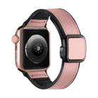 For Apple Watch Series 4 44mm Fold Magnetic Square Buckle PU Silicone Watch Band(Pink) - 1