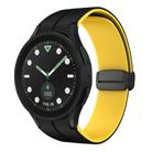 For Samsung Galaxy watch 5 Pro Golf Edition Two Color Magnetic Folding Buckle Silicone Watch Band(Black+Yellow) - 1