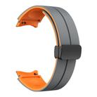 For Samsung Galaxy watch 5 Pro Golf Edition Two Color Magnetic Folding Buckle Silicone Watch Band(Grey+Orange) - 2