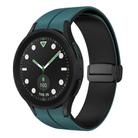 For Samsung Galaxy watch 5 Pro Golf Edition Two Color Magnetic Folding Buckle Silicone Watch Band(Green+Black) - 1