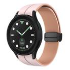 For Samsung Galaxy watch 5 Pro Golf Edition Two Color Magnetic Folding Buckle Silicone Watch Band(Pink+Rose Ash) - 1