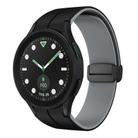 For Samsung Galaxy watch 5 Golf Edition Two Color Magnetic Folding Buckle Silicone Watch Band(Black+Grey) - 1