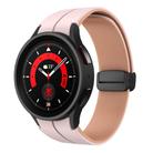 For Samsung Galaxy Watch 5 Pro  45mm Two Color Magnetic Folding Buckle Silicone Watch Band(Pink+Rose Ash) - 1