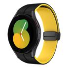 For Samsung Galaxy Watch 5  40mm Two Color Magnetic Folding Buckle Silicone Watch Band(Black+Yellow) - 1