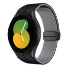 For Samsung Galaxy Watch 5  40mm Two Color Magnetic Folding Buckle Silicone Watch Band(Black+Grey) - 1