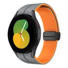 For Samsung Galaxy Watch 5  40mm Two Color Magnetic Folding Buckle Silicone Watch Band(Grey+Orange) - 1