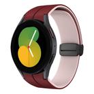 For Samsung Galaxy Watch 5  40mm Two Color Magnetic Folding Buckle Silicone Watch Band(Wine Red+Pink) - 1