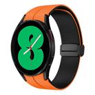 For Samsung Galaxy Watch 4 44mm Two Color Magnetic Folding Buckle Silicone Watch Band(Orange+Black) - 1