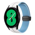 For Samsung Galaxy Watch 4 44mm Two Color Magnetic Folding Buckle Silicone Watch Band(White+Blue) - 1