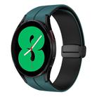 For Samsung Galaxy Watch 4 44mm Two Color Magnetic Folding Buckle Silicone Watch Band(Green+Black) - 1