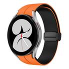 For Samsung Galaxy Watch 4 40mm Two Color Magnetic Folding Buckle Silicone Watch Band(Orange+Black) - 1