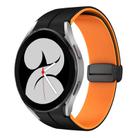 For Samsung Galaxy Watch 4 40mm Two Color Magnetic Folding Buckle Silicone Watch Band(Black+Orange) - 1