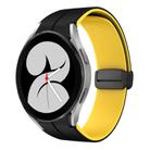 For Samsung Galaxy Watch 4 40mm Two Color Magnetic Folding Buckle Silicone Watch Band(Black+Yellow) - 1