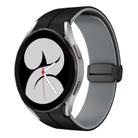 For Samsung Galaxy Watch 4 40mm Two Color Magnetic Folding Buckle Silicone Watch Band(Black+Grey) - 1