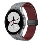 For Samsung Galaxy Watch 4 40mm Two Color Magnetic Folding Buckle Silicone Watch Band(Grey+Wine Red) - 1
