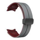 For Samsung Galaxy Watch 4 40mm Two Color Magnetic Folding Buckle Silicone Watch Band(Grey+Wine Red) - 2