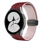 For Samsung Galaxy Watch 4 40mm Two Color Magnetic Folding Buckle Silicone Watch Band(Wine Red+Pink) - 1