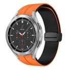 For Samsung  Galaxy Watch 4 Classic 46mm Two Color Magnetic Folding Buckle Silicone Watch Band(Orange+Black) - 1