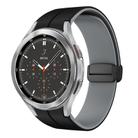For Samsung  Galaxy Watch 4 Classic 46mm Two Color Magnetic Folding Buckle Silicone Watch Band(Black+Grey) - 1