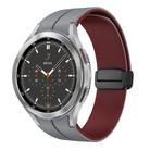 For Samsung  Galaxy Watch 4 Classic 46mm Two Color Magnetic Folding Buckle Silicone Watch Band(Grey+Wine Red) - 1