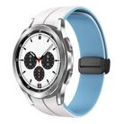 For Samsung  Galaxy Watch 4 Classic 42mm Two Color Magnetic Folding Buckle Silicone Watch Band(White+Blue) - 1