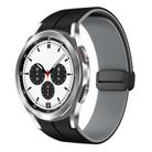 For Samsung  Galaxy Watch 4 Classic 42mm Two Color Magnetic Folding Buckle Silicone Watch Band(Black+Grey) - 1
